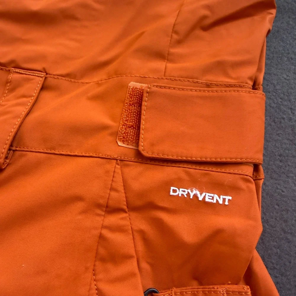 The North Face Mens Freedom Bib Orange DryVent Snow Pants Short Small
